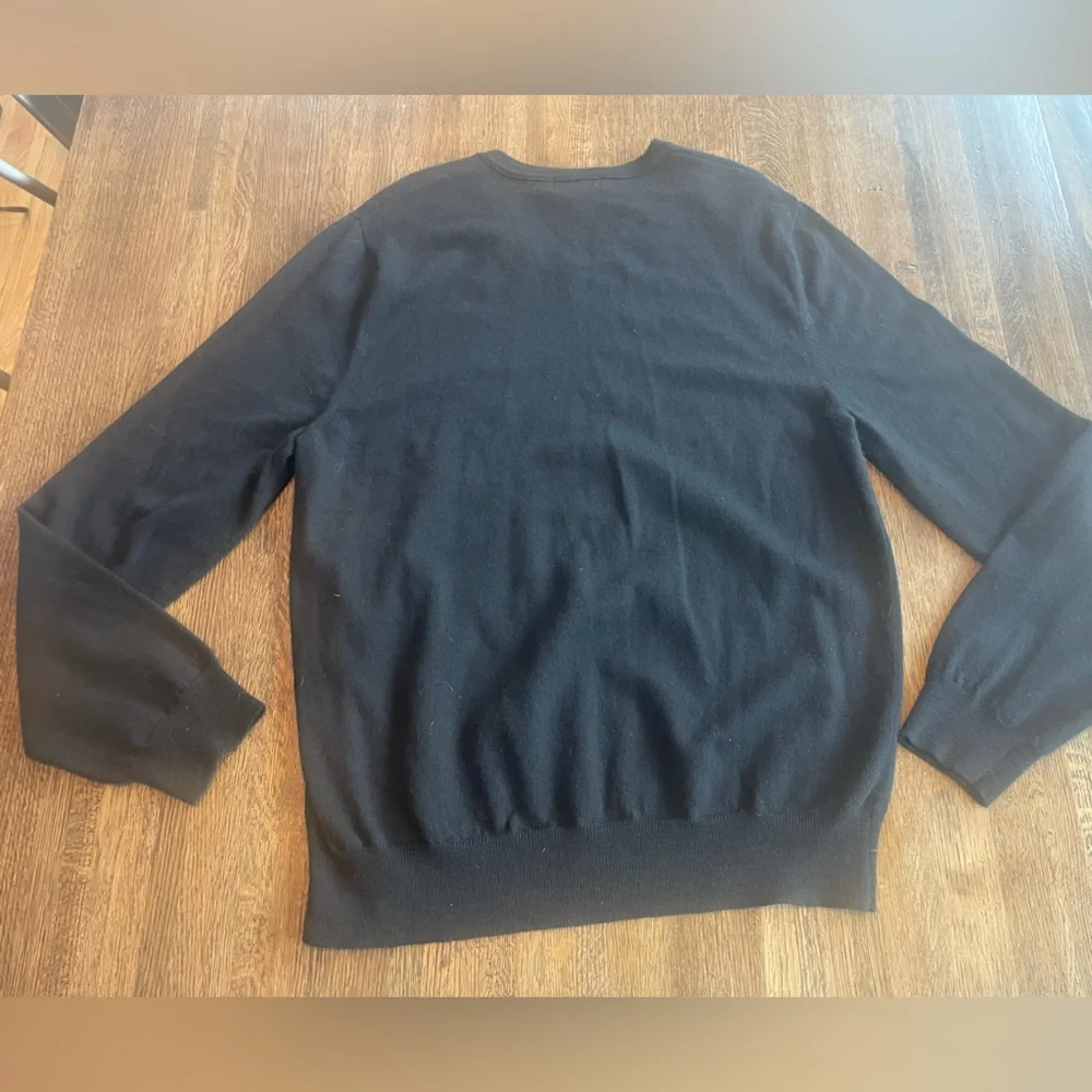 Banana Republic Black Merino Wool Sweater Preppy Classic - Large